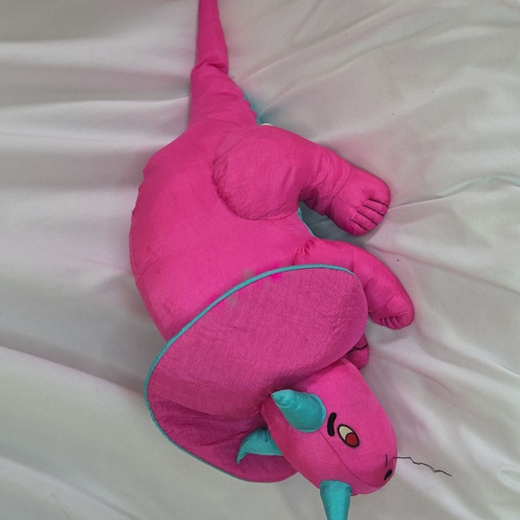 Other - Hot Pink dinosaur nylon plush vintage 1990s international silver Loose Thread